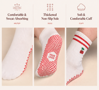 Chaussettes de yoga personnalisées respirantes à séchage rapide, écologiques, en tricot, pour femmes, avec logo jacquard, chaussettes de Pilates mi-mollet antidérapantes