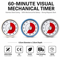 AIKS Timer Dapur Magnetik Stainless Steel 60 Menit Jam Alarm Bentuk Tomat Penghitung Waktu Mundur Visual Mekanis Perlu Diputar OEM