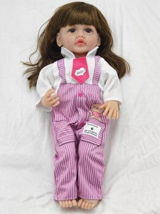 55cm lindo pelo largo plástico suave hermosa ropa con calcetines simulación muñeca <span class=keywords><strong>reborn</strong></span> - Product Image 6