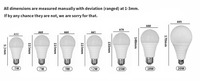Ampoules LED à prix réduit, 5W-20W, culot E27/B22, personnalisables, CRI élevé >80, température de couleur 3000-10000K, télécommande