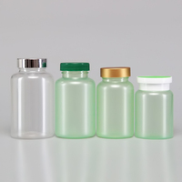 Bouteille d'emballage de compléments vitaminiques en plastique PET vert givré de haute qualité avec bouchon de sécurité pour enfants