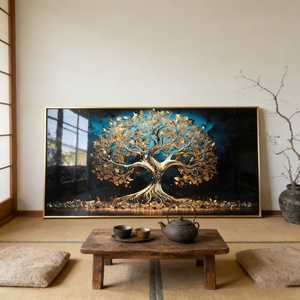 Cuadro de Porcelana de Cristal Personalizable con Impresión HD de Paisaje de Árbol Azul Moderno para Decoración del Hogar, Arte de Pared para Sala de Estar - Product Image 5