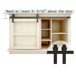 WEKIS Black Powder Coated Matte Satin Sliding Barn Door Hardware Track <b>Kit</b> Carbon Steel Soundproof Easy Screw Installation - Product Image 2