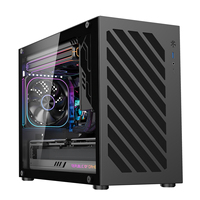 Boîtiers PC Micro-ATX Ruix Meteor T1, nouveau design, panneau latéral, boîtier d'ordinateur de jeu de bureau avec poignée de transport, poignée de châssis
