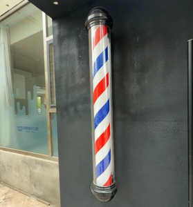 Classic Barber <b>Pole</b> <b>Light</b> Rotating Salon Sign LED Striped Barber Shop Indicator Outdoor Storefront Decor - Product Image 3