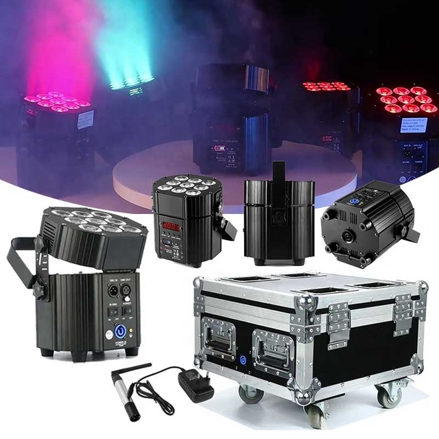 Stage Light 9*10W LED Wireless Uplight DMX Battery Powered Spotlight RGBWA+UV 6in1 Uplights for Party DJ Disco Music Event