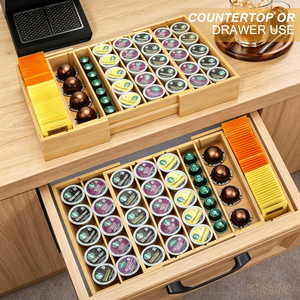 Soporte de Bambú para Cápsulas K-Cup para Cajón o Encimera, Organizador Expandible para Cápsulas de Café, Almacenamiento de Bolsitas de Té, Organizador de Cápsulas K-Cup - Product Image 2