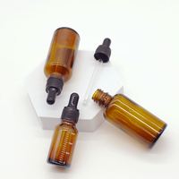 Flacon artisanal en verre brun de 10 ml, flacon compte-gouttes de 30 ml avec embout en plastique, distributeur de sérum, cosmétique vide, cadeau et modèle artisanal Ss-9801 Fabriqué en Chine