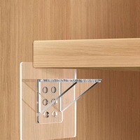 Support d'étagère adhésif K307 pour placard, support d'étagère adhésif sans perçage, chevilles en plastique adhésives, support de suspension pour cloison
