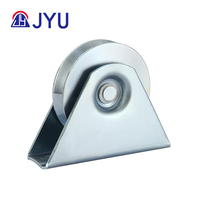 Roue de porte coulissante à usage intensif, poulie à roulement simple avec rainure en Y U V - Argenté