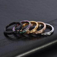 Bague rotative en acier inoxydable plaqué or 18 carats, simple, à facettes, géométrique, pour femme, cadeau d'anniversaire