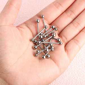 Vente en gros de bijoux de <span class=keywords><strong>piercing</strong></span> personnalisés en titane G23, à filetage externe, à double tête, pour mamelons, barres, barbells, sourcils, langue - Product Image 5