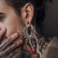 Evorte 316L Acier inoxydable plaqué or 18 carats 6 mm 0G 1G 2G Dilatateurs d'oreille Plug Tunnel Expander Punk Hip Hop Bijoux de corps