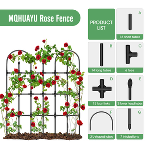 Support pour roses en forme de U, design européen simple, en plastique et acier, revêtement PE, 11*90*120, support pour plantes de clématites, pot de fleurs d'extérieur - Product Image 3