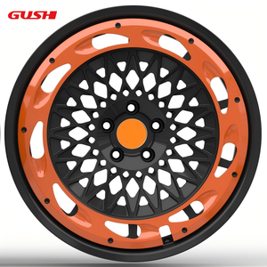 Nouvelles jantes forgées Beadlock en alliage personnalisées GS, design noir brillant et orange fraisé, 20x9J 22x10J 5x120 5x112 pour McLaren Fab Camino - Product Image 5