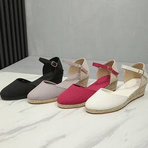 <span class=keywords><strong>5</strong></span> <span class=keywords><strong>cm</strong></span> femmes Espadrilles plate-forme sandales compensées bout fermé plate-forme bride à la cheville décontracté été Espadrilles chaussures à talons - Product Image 1