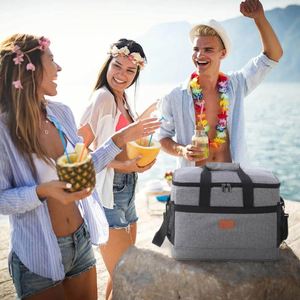 Soft Cooler Bag with Hard Liner Large Insulated Picnic Lunch Bag Box Cooling Bag for Camping Family Outdoor Activities - Product Image 5