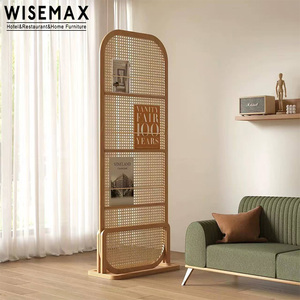 Écran de séparation en rotin et bois massif de style japonais moderne WISEMAX FURNITURE, étagère artistique, séparation d'entrée pour hôtel, bureau, villa - Product Image 6