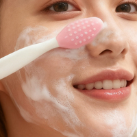 Ensemble de 3 outils manuels pour éliminer les points noirs, brosse nettoyante pour le visage en silicone et grattoir pour les pores du nez, kit pour un nettoyage en profondeur des soins de la peau
