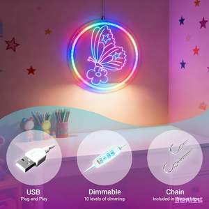Decoraciones de Mariposas con Luz LED - Un Solo Color/Múltiples Colores para Decoración de Paredes, Luces LED Grabadas en 3D, Letreros de Neón LED RGB Personalizados - Product Image 2