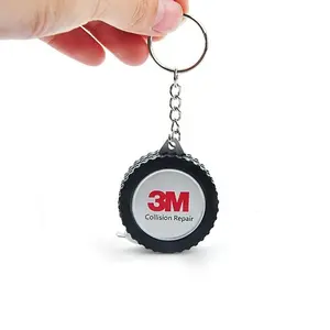 Yongheng hot sale Portable 3 ft tape measure key chain 1m mini tire shape tape measure custom logo