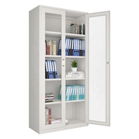 Armoire métallique OEM avec armoire de rangement en verre armoire avec portes en verre classeur pour banque de bureau