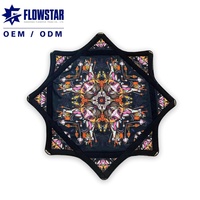 OEM ODM Flow Star Spinning Cloth UV Reactive Digital Print Custom Design Rave Festival Merch Handkerchief Flyper