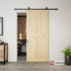 Tengyu Wooden Door with Barn Door Hardware, Wholesale Interior Sliding Wooden Door
