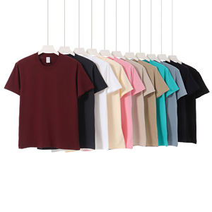 230gsm Streetwear Tee Camiseta de algodón pesado para hombre Camiseta de color sólido de gran tamaño - Product Image 2