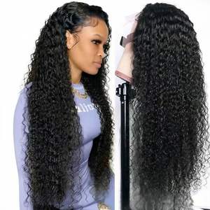 Perruque de cheveux bouclés bruts non traités, perruque frontale en dentelle suisse 13*4 à ondulations lâches, perruques de cheveux humains brésiliens directement de l'usine - Product Image 1