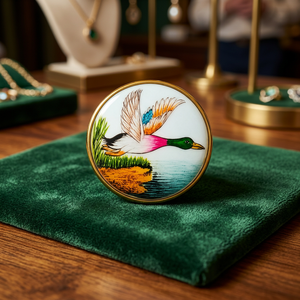 Boutons de luxe personnalisés en laiton, style vintage, avec émail peint à la main motif canard colvert volant, pour vestes de costume formelles pour hommes, Rajasthan - Product Image 5
