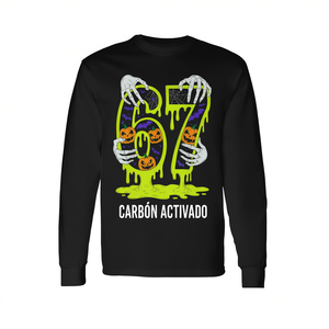 Six Seven Gen Alpha Halloween Skeleton T-shirt à manches longues Design Meme tendance - Product Image 2