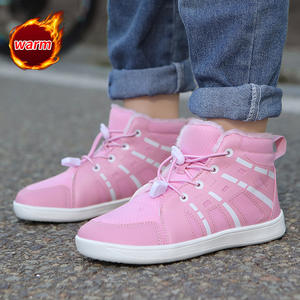 Nouvelles chaussures de sport montantes en daim pour garçons et filles, décontractées, à semelle large avec semelle intermédiaire antidérapante en TPU, motif floral, chaussures d'hiver - Product Image 3