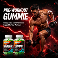 Gummies de Créatine Pré-Entraînement pour Adultes : Améliore la Concentration et l'Endurance, Complément Performance