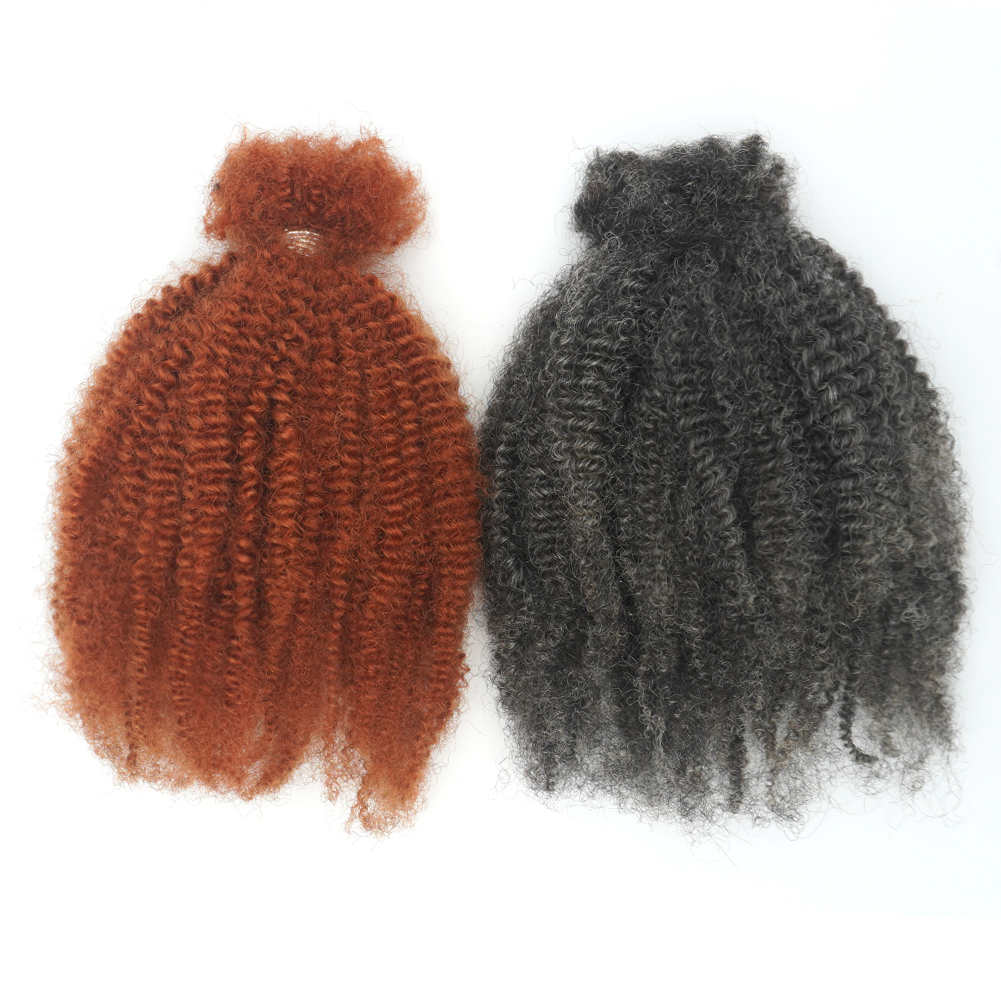 KAMA 4CW Afro Kinky Bulk Human Hair Salt and Pepper Color Raw Human Bulk Crochet Hair Extensions for Dreadlocs Twist Detail Section 5