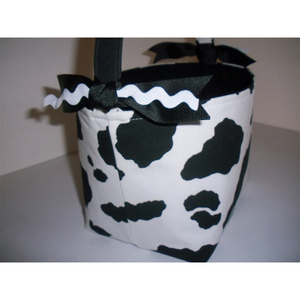 Neues Design Tierdruck-Osterkorb Niedlicher Schwarzer Korb mit Schleifenakzenten Kuh-, Leopard- und Tarnmuster Leerer Kinder-Süßigkeiten-Aufbewahrungsbeutel - Product Image 4