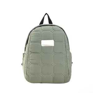 New Arrival Zipper Chic Daily Use Quilted Cotton-padded Back Pack College School Bag Travel Satchel Custom Women Puffer Backpack