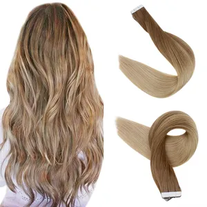 Wholesale top grade real cuticle aligned tape hair extension 24 inch