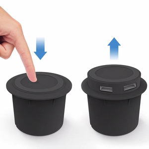 Producto de tendencia, escritorio de mesa integrado, cargador inalámbrico oculto para muebles de cafetería con 2 puertos USB retráctiles adicionales emergentes - Product Image 1