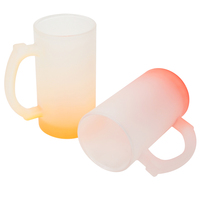 Offre Spéciale – Chope à Bière en Verre Dépoli 16oz avec Poignée – Style Européen Écologique à Couleurs Dégradées
