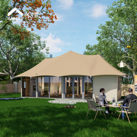 Hôtel et restaurant en conteneurs préfabriqués en PVDF |   Salle à manger extérieure modulaire de luxe |   Complexe hôtelier préfabriqué