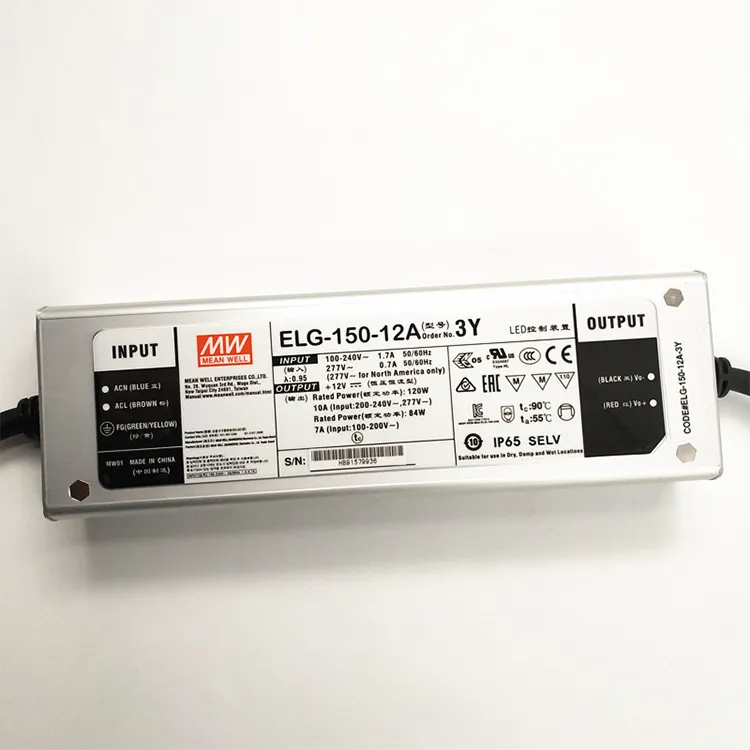 Meanwell 150W 12~54V 3 In 1 Dimming Constant Ac/Dc Led Driver Power Supply Elg-150-48