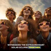 Lunettes d'éclipse solaire recommandées par l'AAS, fabriquées par un fabricant européen, testées selon la norme ISO 12312-2 et certifiées CE