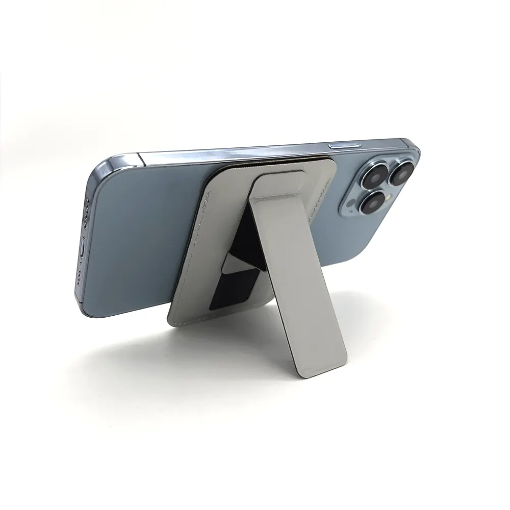 Magnetic Adsorption Card Holder Wallet Universal Folding PU Leather Mini TV Phone Holder Desk Stand For Iphone 12 13 14
