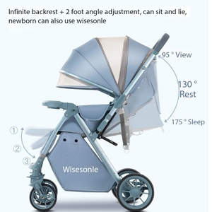 รถเข็นเด็กสองทางพับได้ด้วยปุ่มเดียวสามารถนั่งและนอนด้านหน้าและด้านหลังได้ - Product Image 3