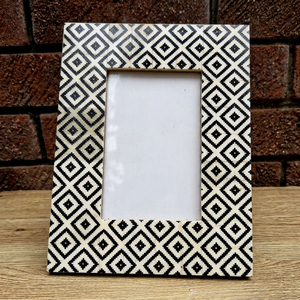 Handcrafted Bone Inlay Geometric Diamond Pattern Photo <b>Frame</b> Decorative <b>Picture</b> <b>Frame</b> From REHMAN CRAFT - Product Image 1