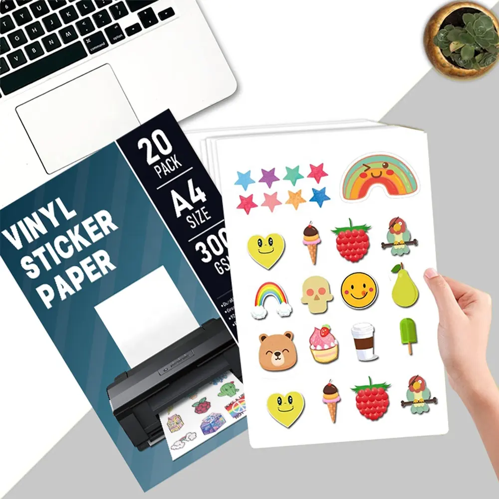 Fy A4 Premium bedruckbares vinyl-Matte-Bogen transparenter wasserdichter Aufkleber-Tinte-Drucker glänzende Aufkleber-Papier für Laserdruck