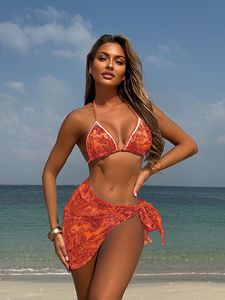 Nouveau <span class=keywords><strong>maillot</strong></span> <span class=keywords><strong>de</strong></span> <span class=keywords><strong>bain</strong></span> trois pièces sexy à lacets imprimé rétro - Product Image 6