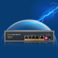 Commutateur PoE intelligent MEIWEISI MWS-SG411Q Enterprise 4+1+1F Full Gigabit avec fonction VLAN, Watchdog et extension de port IEEE 802.3x/u/i