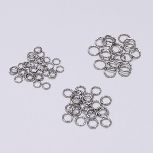 Anneau ouvert circulaire à bouche plate en acier inoxydable, matériau de liaison pour accessoires de bijoux DIY, anneau de jonction circulaire à bouche plate - Product Image 1